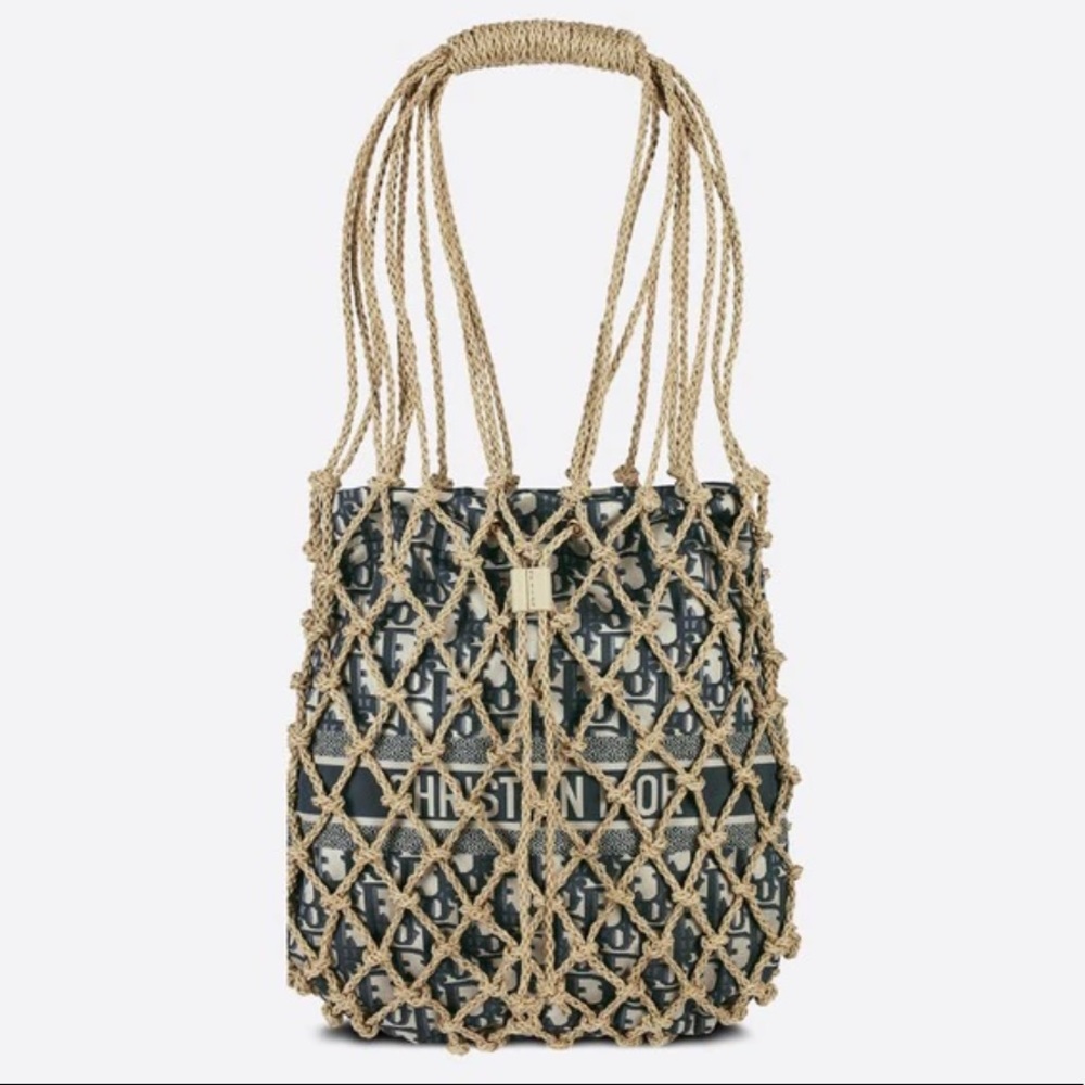 DIOR blue oblique net tote RARE